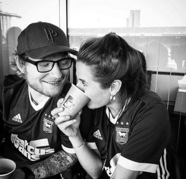 Imogen Sheeran's son, Ed with his wife, Cherry.
